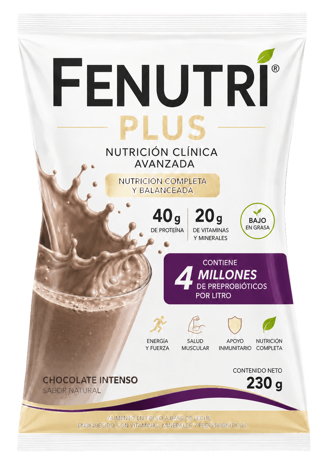 Fenutri Plus en polvo sabor chocolate intenso